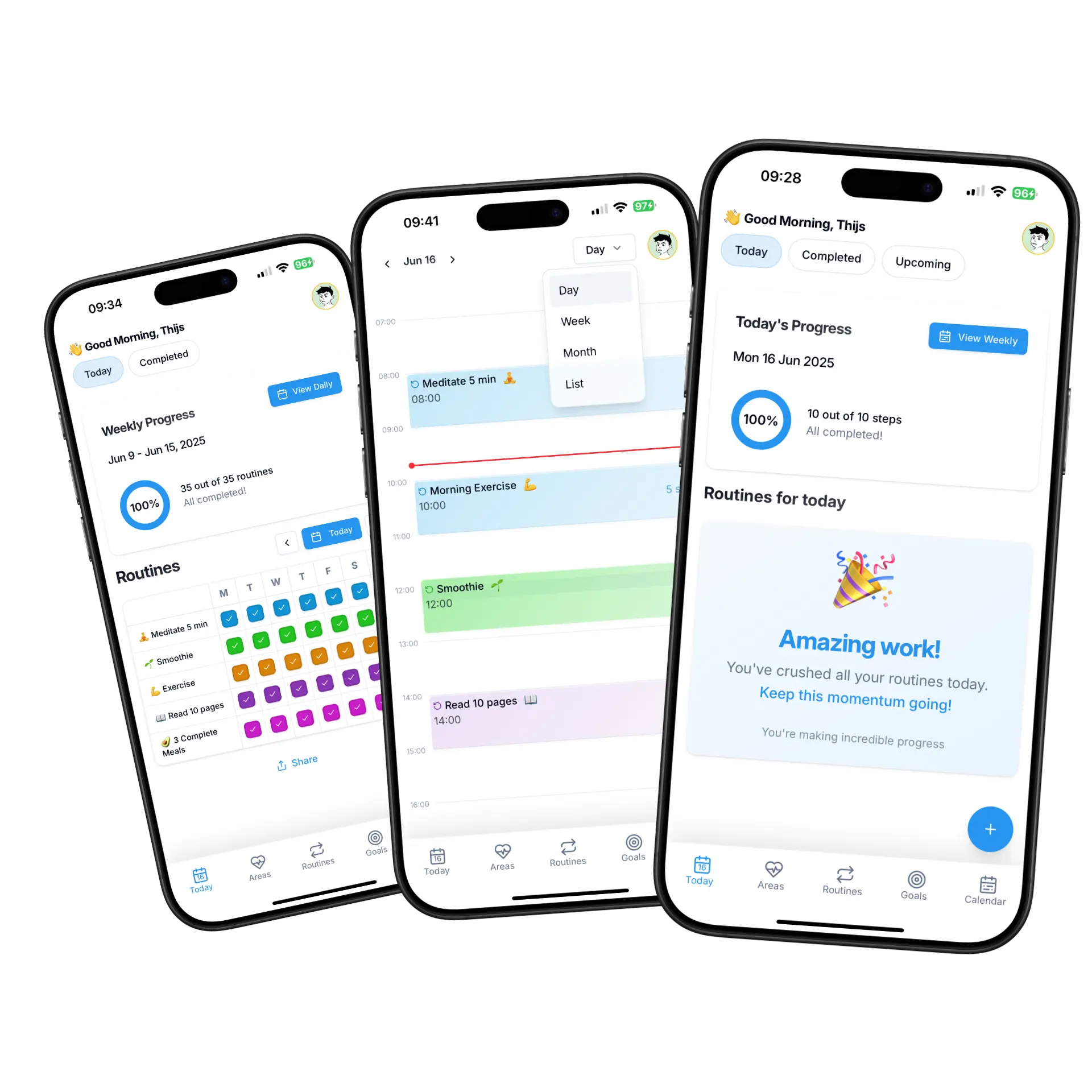 ProgressMade.ai mobile app interface showing health tracking and wellness features